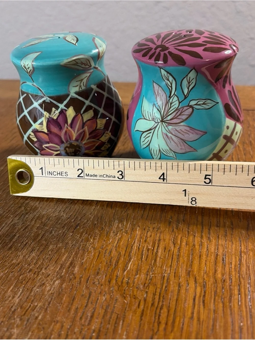 Tracy Porter Vivre Hand Painted Salt and Pepper Shakers